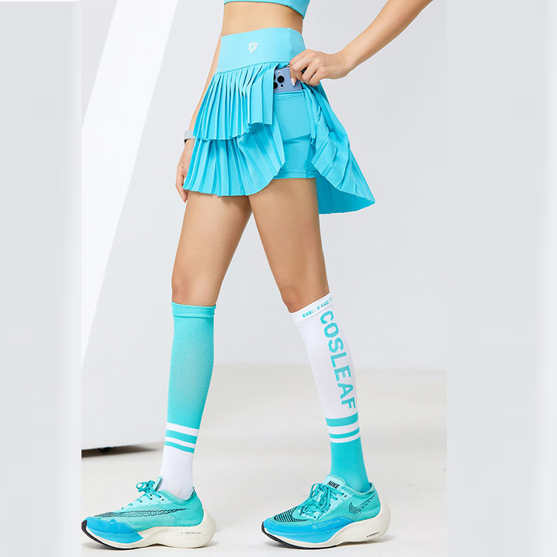 Crossfit G - Jupe plissée Double couche pour femmes,